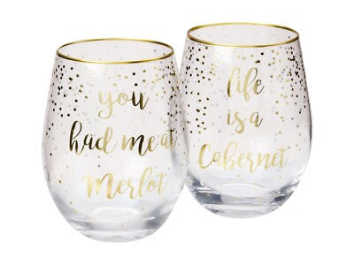 Celebrations Stemless Glass 500ml S/2 Cabernet