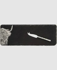 Mini Cheeseboard and Knife Set - Highland Cow