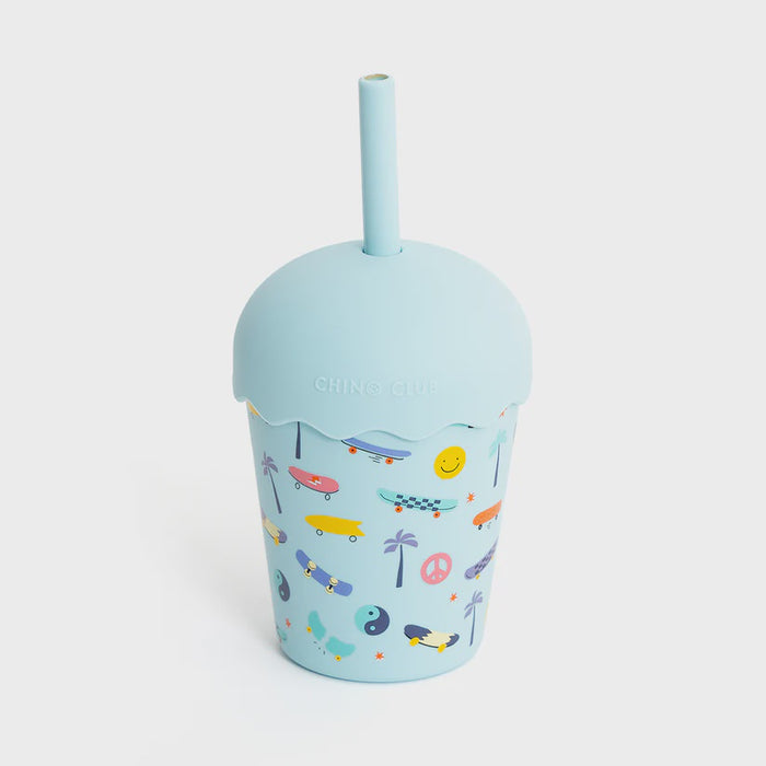 Mini Smoothie Cup & Straw 200ml Skate