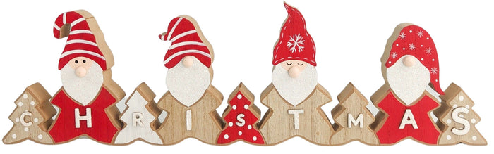 Quirky Wooden Tomte Santa Christmas Sign Decoration