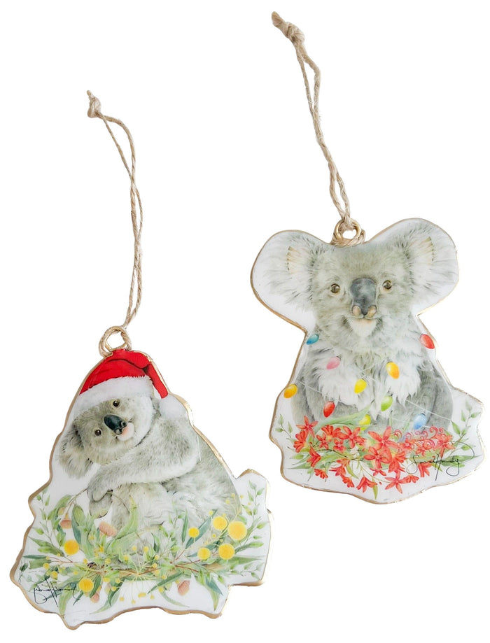 Popcorn Blue - Koalas Metal Hanging Decoration