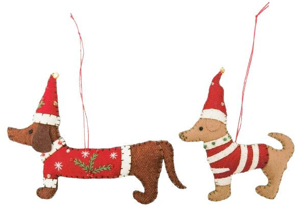 Christmas Dogs Fabric Hanging Decoration