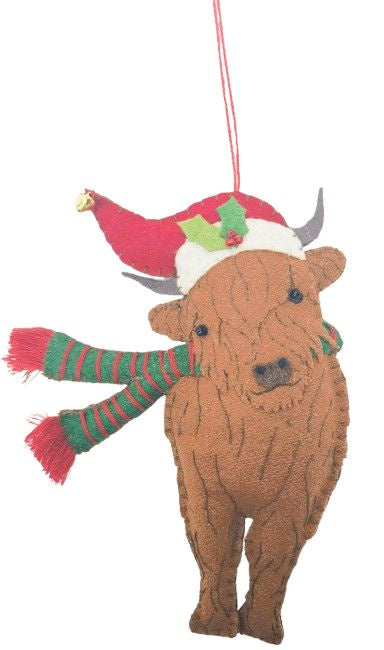 Highland Cow Fabric Hanging Decoration