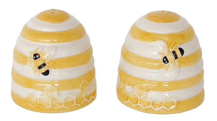 Bee Hive Salt & Pepper Shakers Yellow