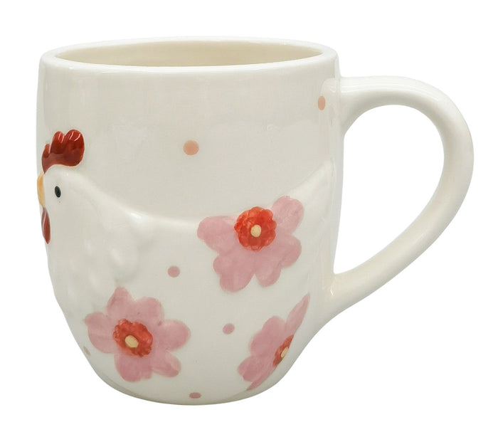 Poppy Chicken Ceramic Mug Pink