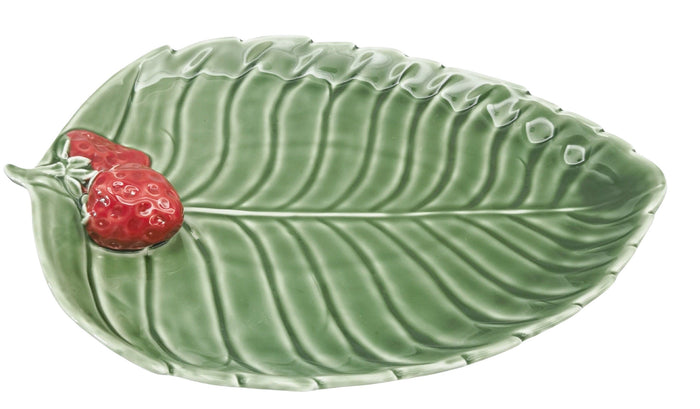 Strawberry Leaf Ceramic Platter