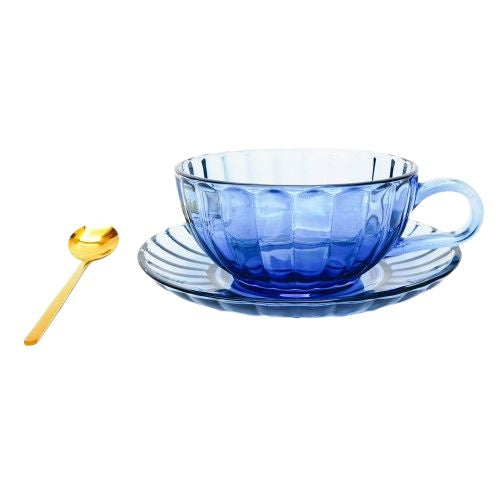Maisy Glass Tea Cup Set - Blue