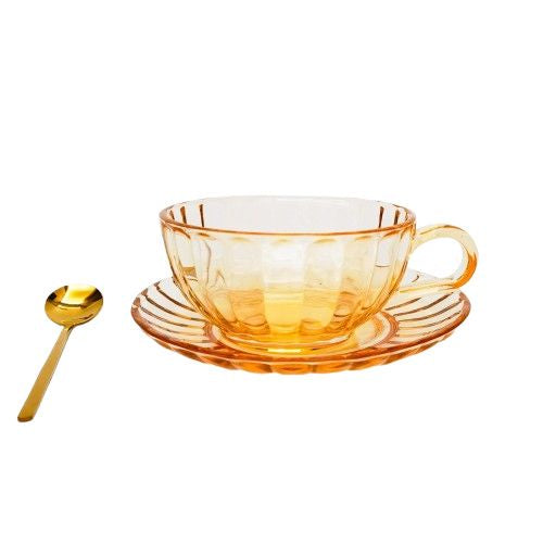 Maisy Glass Tea Cup Set - Amber