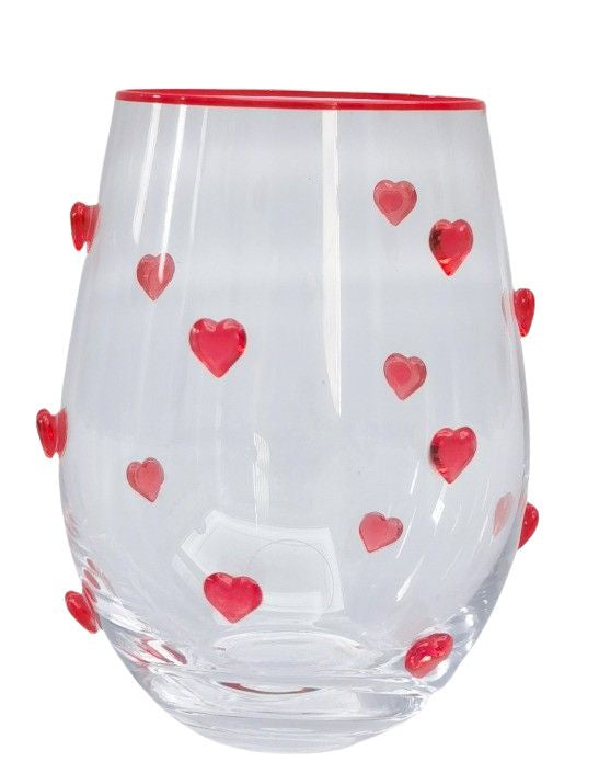 Kaya Stemless Glass  Hearts