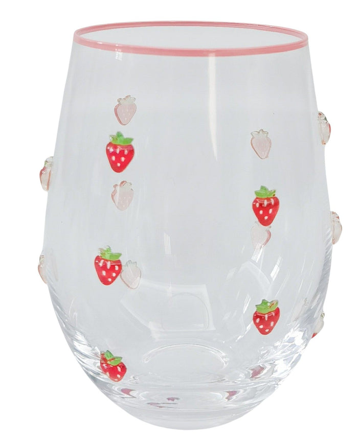 Kaya Stemless Glass Strawberry
