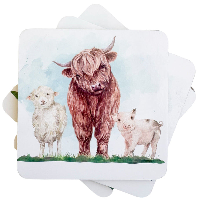 Highland & Friends Cork & MDF Coasters