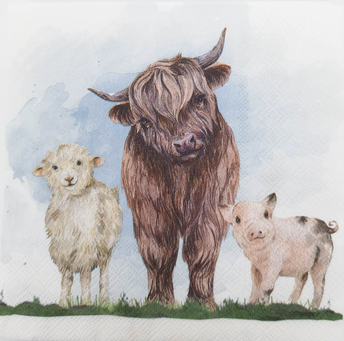 Highland & Friends Napkins Brown