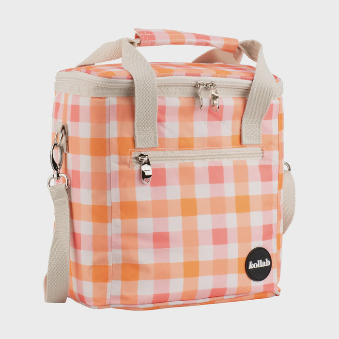 Mini Cooler Watermelon Peach Check
