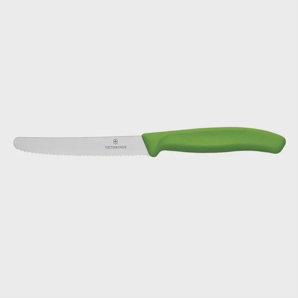 11cm Round Tip Wavy Green Knife