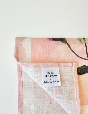 Pink Blooms | Linen Tea Towel
