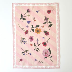 Pink Blooms | Linen Tea Towel