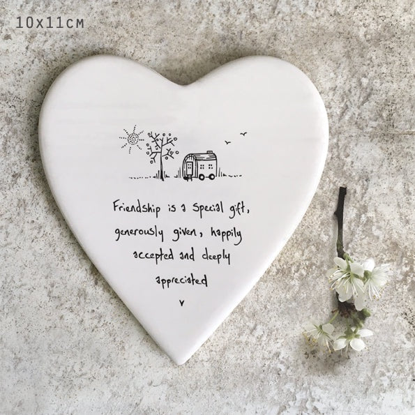 Porcelain Wobbly Heart Coaster - Friendship Special Gift