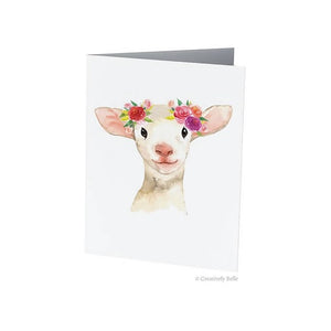 Greeting Card - Floral Lamb