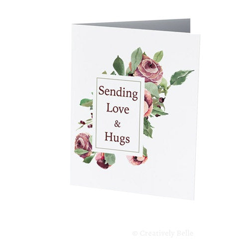 Greeting Card - Roses Sending Love & Hugs