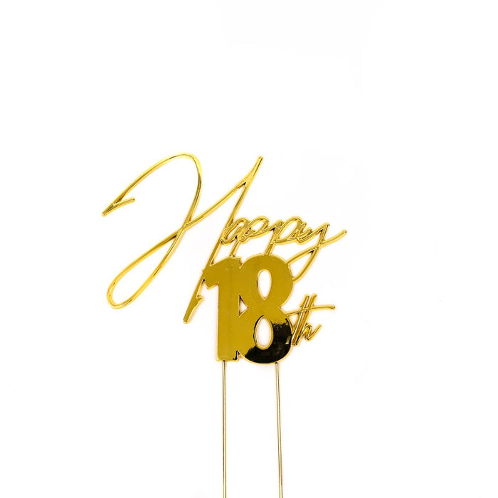 Cake Topper Gold - Happy 18th