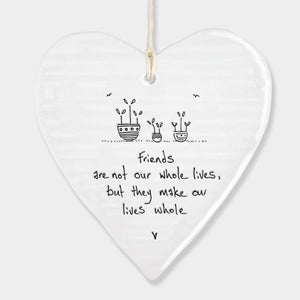 Wobbly Hanging Heart - Friends Are