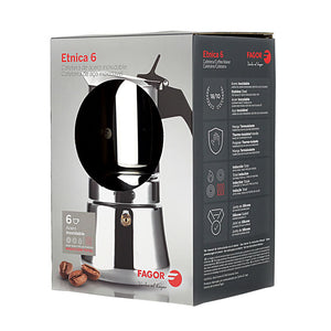 ETNICA 6 CUP STAINLESS STEEL ESPRESSO MAKER