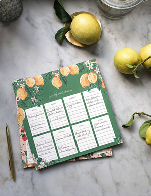 Meal Planner Notepad Lemons