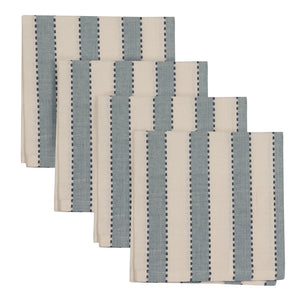 ML Flinders Woven Blue Stripe Napkin S/4