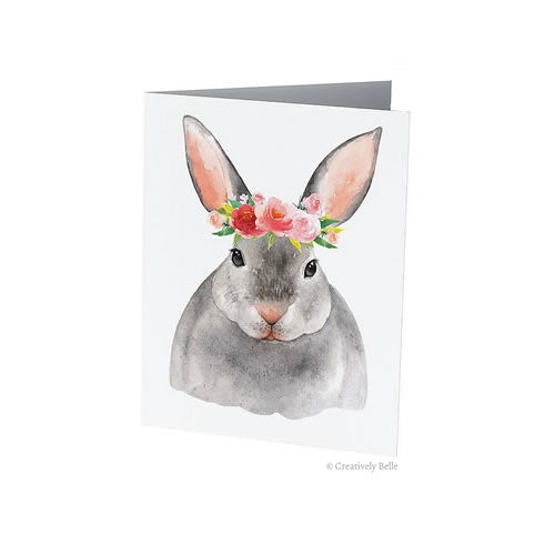 Greeting Card - Floral Bunny