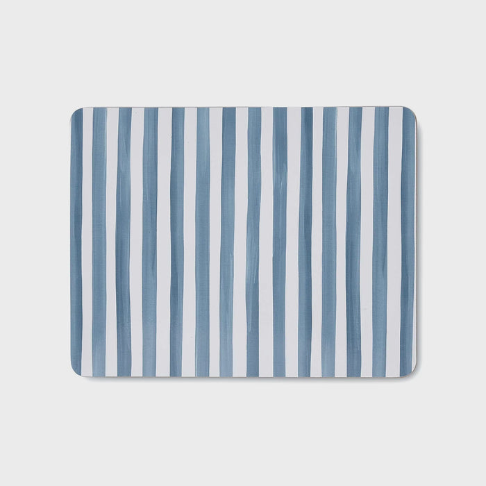 Madras Link Rectangle Placemat - Taylor Stripe Blue S/4