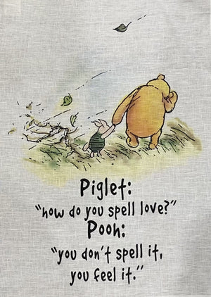 Winnie The Pooh - Piglet How do you spell love tea towel
