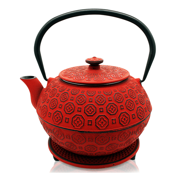 Kikkou Red Iron Teapot 1.2L