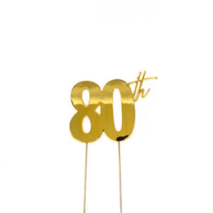 Cake Topper Gold - 80th