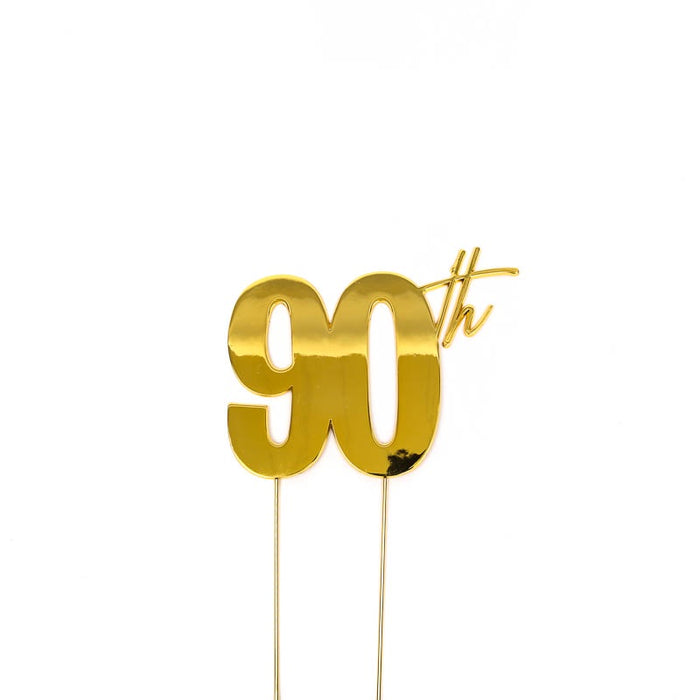 90th Metal Cake Topper - Gold