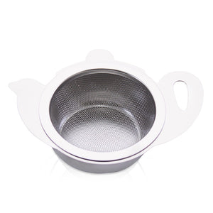 Tea Strainer Teapot w Drip Bowl