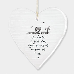 Wobbly Hanging Heart - Our Family Is