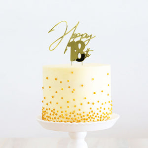 Cake Topper Gold - Happy 18th