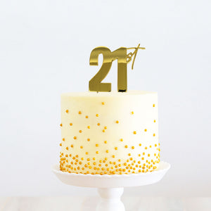 21st Metal Cake Topper - Gold