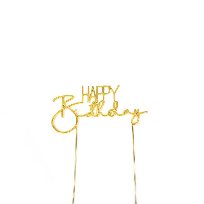 Cake Topper Gold - Happy Birthday