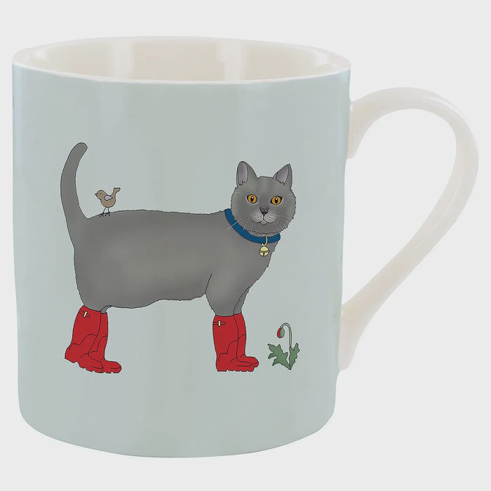 Emma Lawrence Grey Cat Mug