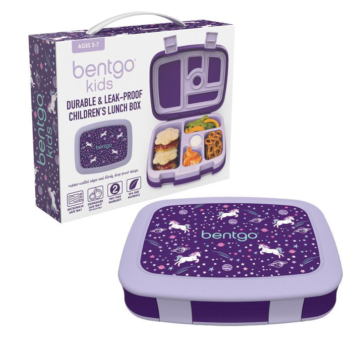 Bentgo Kids Prints (Unicorn) - Leak-Proof, 5-Compartment, Lunch Box