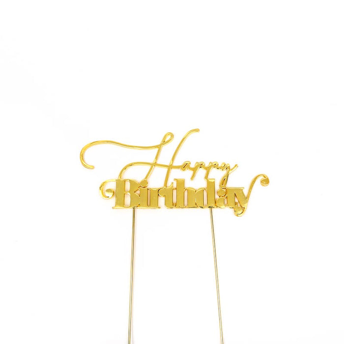 Cake Topper Gold - Happy Birthday