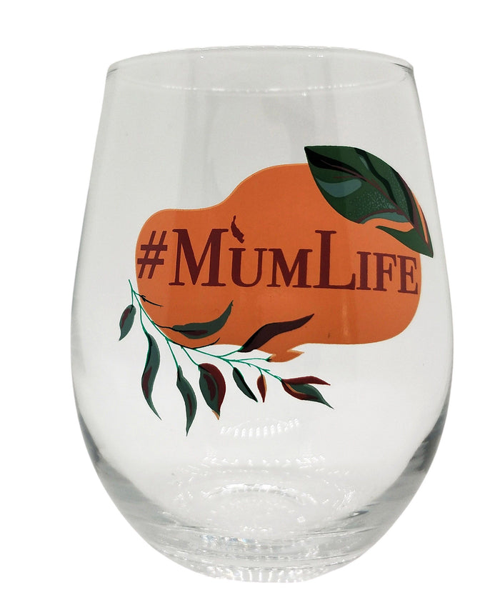 #MumLife Wine Glass Pink & Green