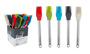 Silicone Head Stainless Steel Basting Brush 5 Assorted Colours
