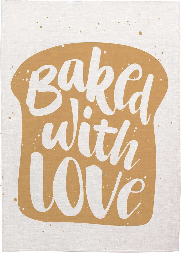 Bake With Love Linen Tea Towel