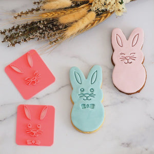 Easter - Bunny Face Emboss 3D Printed Cookie Stamp Set (2 pce)