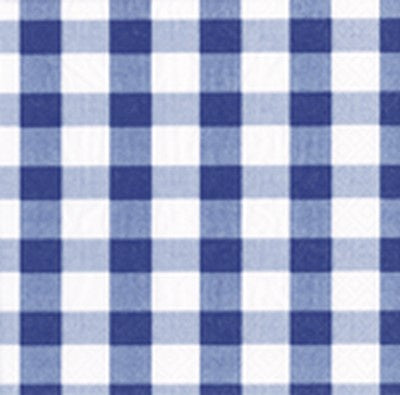 Paper Lunch Napkins Gingham - Blue