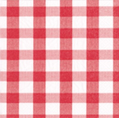 Paper Lunch Napkins Gingham - Red
