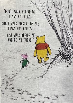 Winnie The Pooh - Don't walk behind me Linen Tea Towel
