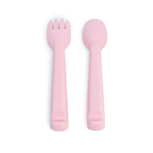 Tiny Feedie Fork & Spoon Set - Powder Pink